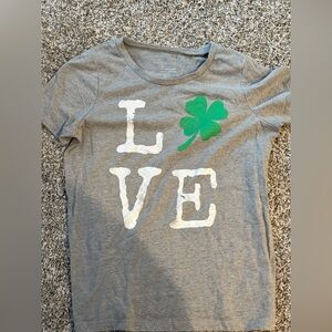 Grayson Threads Gray Shirt with Green Clover and White Letters